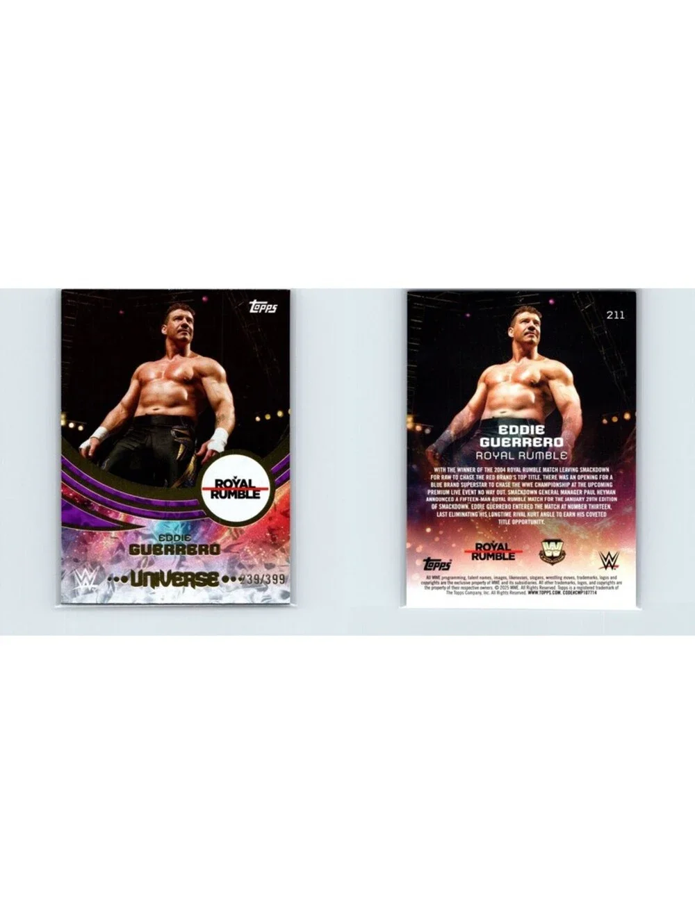 2025 Topps Universe WWE Eddie Guerrero #211 Purple Glass #/399